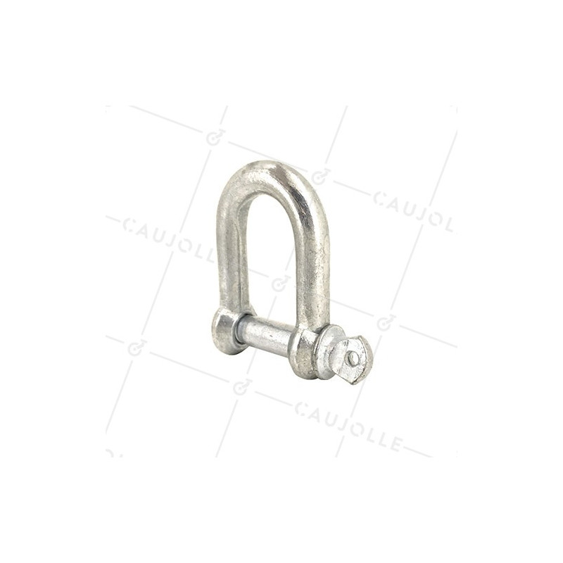 Manille droite en acier avec axe traversant de 16 mm de diamètre
