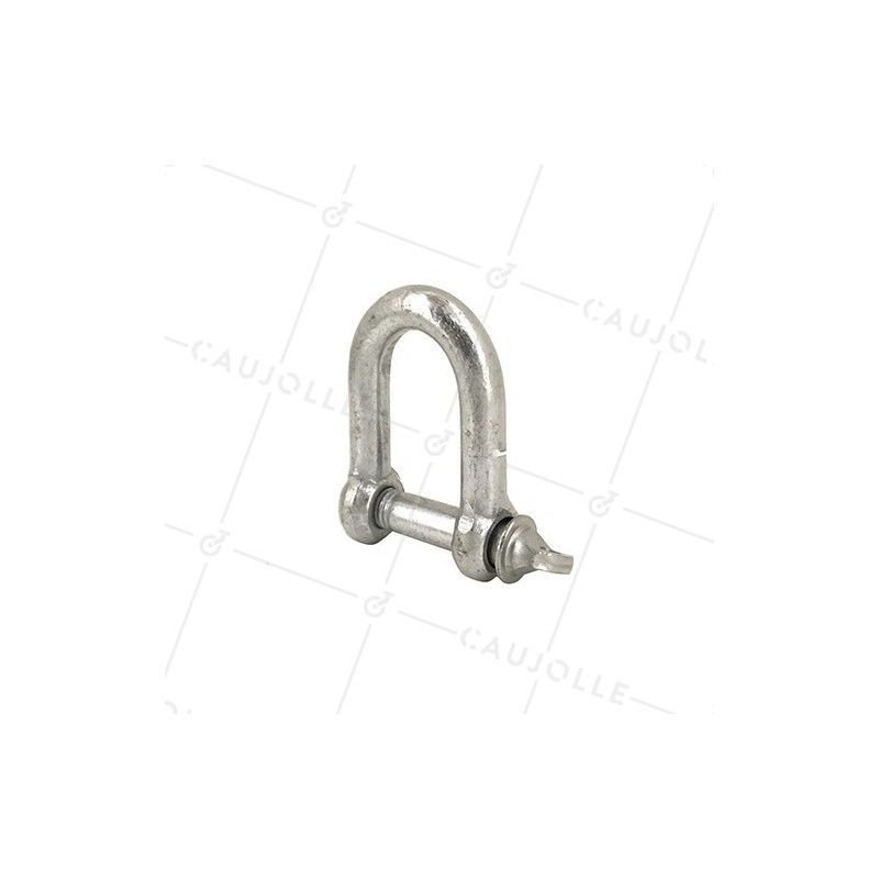 Manille droite en acier avec axe traversant de 12 mm de diamètre