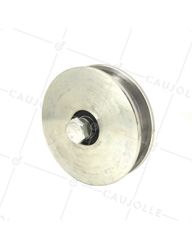 WHEEL FOR WIDE DOOR/GATE SQUARE GROOVE 120 MM DIAMETER FOR A 21 MM RAIL 1.6T MAX LOAD • Caujolle
