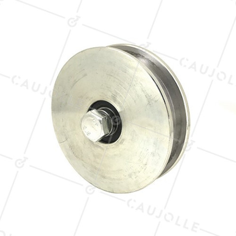 WHEEL FOR WIDE DOOR/GATE SQUARE GROOVE 120 MM DIAMETER FOR A 21 MM RAIL 1.6T MAX LOAD • Caujolle