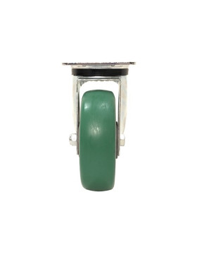 ROULETTE PIVOTANTE EN POLYURÉTHANE SOUPLE JANTE ALUMINIUM DIAMÈTRE 125 MM