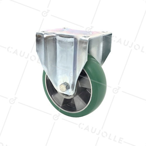 FIXED CASTOR IN PREMIUM ULTRA-SUPPLE POLYURETHANE 160 MM DIAMETER 500 KG MAX LOAD - S77V60 • Caujolle