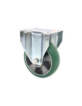 ROULETTE PIVOTANTE EN POLYURÉTHANE SOUPLE JANTE ALUMINIUM DIAMÈTRE 125 MM