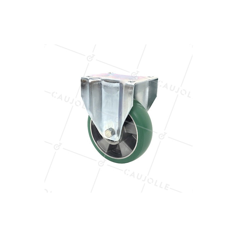 ROULETTE PIVOTANTE EN POLYURÉTHANE SOUPLE JANTE ALUMINIUM DIAMÈTRE 125 MM