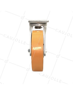 ROULETTE PIVOTANTE DE MANUTENTION EN FONTE ET POLYURÉTHANE STEC DIAMÈTRE 200 MM 