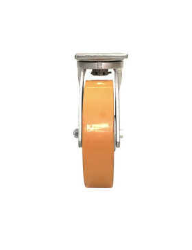 ROULETTE PIVOTANTE DE MANUTENTION EN FONTE ET POLYURÉTHANE STEC DIAMÈTRE 200 MM 