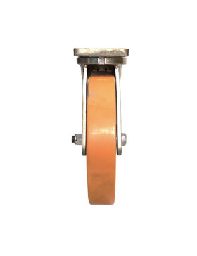ROULETTE PIVOTANTE DE MANUTENTION EN FONTE ET POLYURÉTHANE STEC DIAMÈTRE 200 MM 