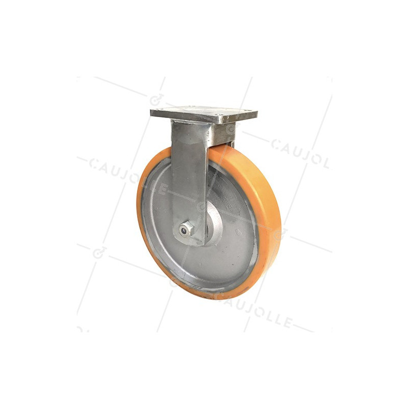 ROULETTE PIVOTANTE DE MANUTENTION EN FONTE ET POLYURÉTHANE STEC DIAMÈTRE 200 MM 