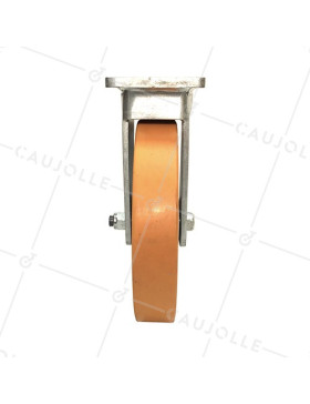 ROULETTE PIVOTANTE DE MANUTENTION EN FONTE ET POLYURÉTHANE STEC DIAMÈTRE 200 MM 
