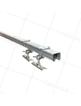 KIT COMPLET AVEC RAIL DE 2M POUR PORTE COULISSANTE DE 16 MM À 50 MM D'ÉPAISSEUR ET DE 1 M DE LARGE • Caujolle
