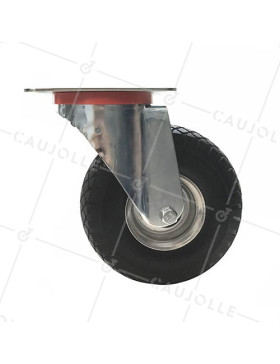 ROULETTE PIVOTANTE INCREVABLE FORTE CHARGE TOUT-TERRAIN DIAMÈTRE 260 MM CHARGE 200 KG - S20-1 TOLE INC