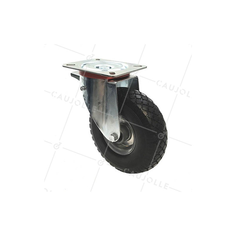 ROULETTE INCREVABLE SOUPLE TOUT-TERRAIN À FREIN DIAMÈTRE 260 MM CHARGE 200 KG - S20-1AF TOLE INC