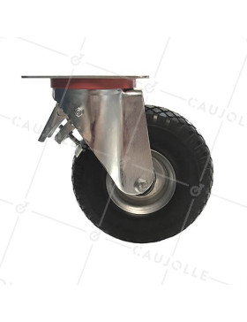SUPPLE PUNCTURE-PROOF ALL-SURFACE CASTOR WITH BRAKE DIAMETER 260 MM