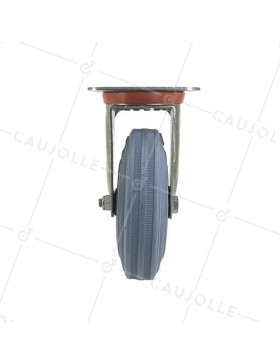 ROULETTE INOX EN CAOUTCHOUC NON TACHANT DIAMÈTRE 125 MM CHARGE 110 KG
