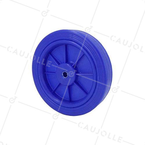 ROUE BLEUE PLASTIQUE DIAMETRE 125 MM CHARGE 30 KG AXE 8 MM - S2011 • Caujolle