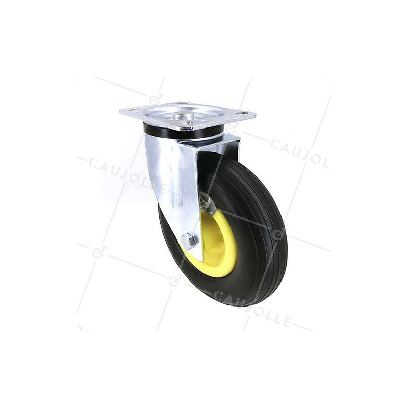ROULETTE INCREVABLE SOUPLE PIVOTANTE POUR GRAVIER DIAMÈTRE 200 MM CHARGE 50KG