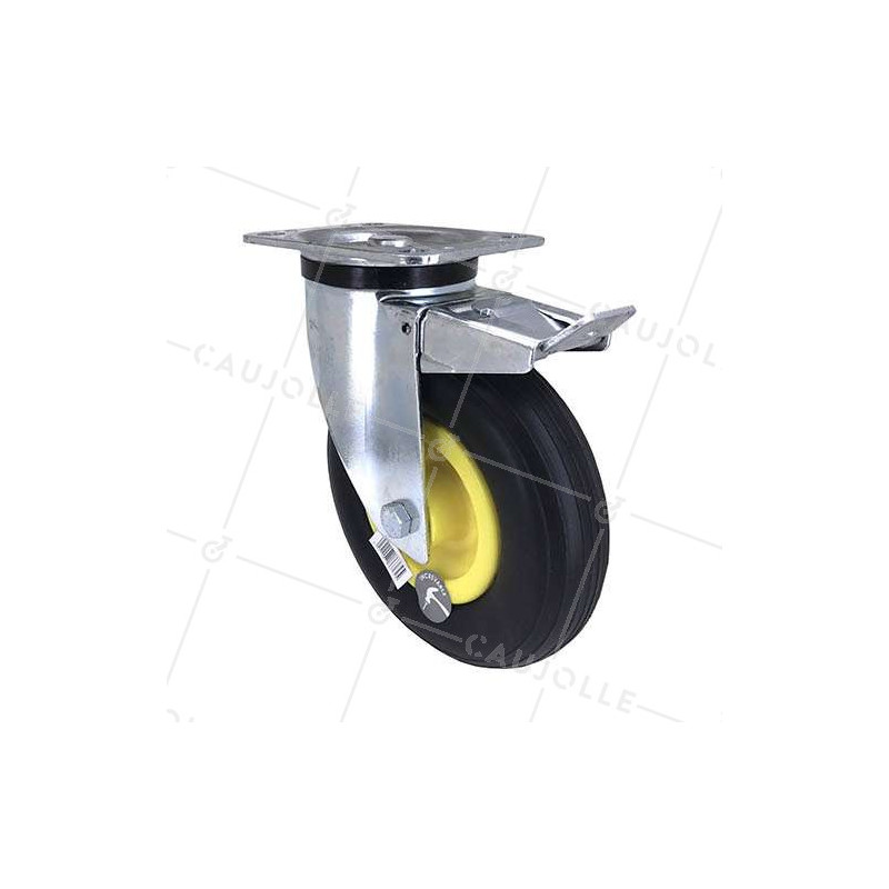 BRAKED PUNCTURE-PROOF SWIVEL CASTOR DIAMETER 200 MM