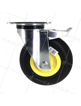 BRAKED PUNCTURE-PROOF SWIVEL CASTOR DIAMETER 200 MM