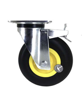 BRAKED PUNCTURE-PROOF SWIVEL CASTOR DIAMETER 200 MM