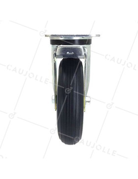 BRAKED PUNCTURE-PROOF SWIVEL CASTOR DIAMETER 200 MM