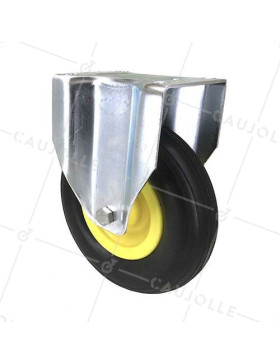 SUPPLE PUNCTURE-PROOF FIXED CASTOR FOR GRAVEL 200 MM DIAMETER 50 KG MAX LOAD • Caujolle
