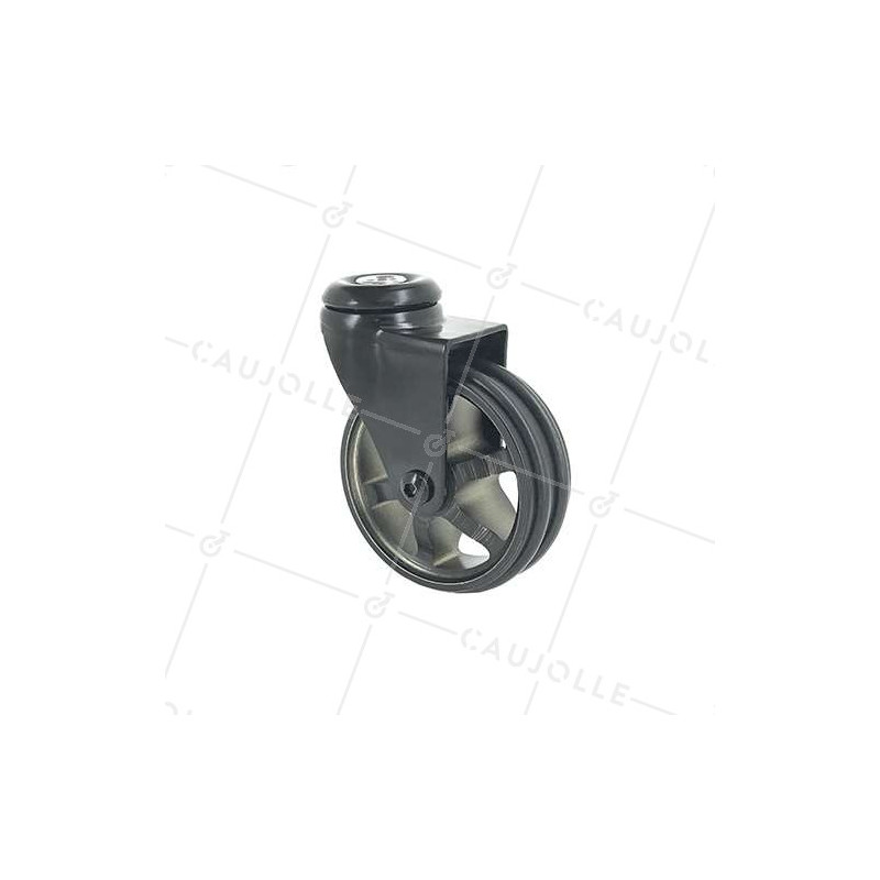 ALUMINIUM DESIGNER CASTOR WHEEL EYE BLACK’STYL 100 MM DIAMETER 
