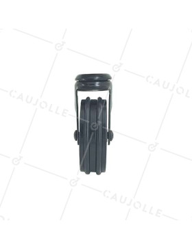 ROULETTE DESIGN EN ALUMINIUM NOIR BROSSÉ DIAMÈTRE 75MM CHARGE 45KG À FIXATION DE 10 MM - BLACKSTYL75O