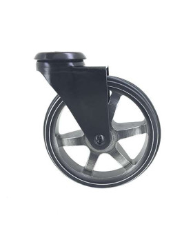 ROULETTE DESIGN EN ALUMINIUM NOIR BROSSÉ DIAMÈTRE 125MM CHARGE 70KG À FIXATION DE 10 MM - BLACKSTYL 125O