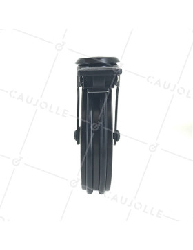 ROULETTE DESIGN EN ALUMINIUM NOIR BROSSÉ À FREIN DIAMÈTRE 125MM CHARGE 70KG À FIXATION DE 10 MM - BLACKSTYL 125OAF