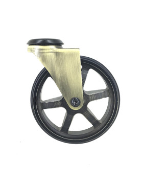 Castor RETRO DESIGN IN GOLD ALUMINUM DIAMETER 125 MM LOAD 70KG - GOLDSTYL125O