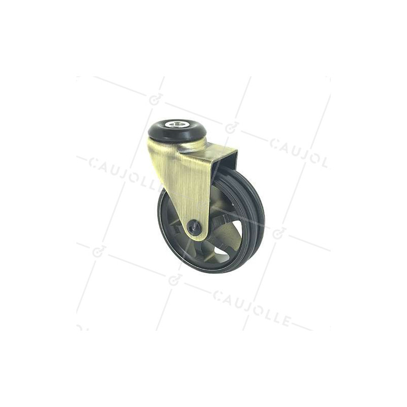 Castor RETRO DESIGN IN GOLD ALUMINUM DIAMETER 75 MM LOAD 45KG - GOLDSTYL75O