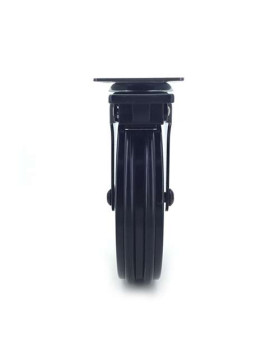 ROULETTE DESIGN EN ALUMINIUM NOIR BROSSÉ À FREIN DIAMÈTRE 125MM CHARGE 70KG - BLACKSTYL 125PAF