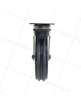 ROULETTE DESIGN RÉTRO À FREIN EN ALUMINIUM DORÉ DIAMÈTRE 125 MM CHARGE 70KG - GOLDSTYL125PAF
