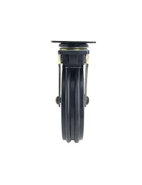 ROULETTE DESIGN RÉTRO À FREIN EN ALUMINIUM DORÉ DIAMÈTRE 125 MM CHARGE 70KG - GOLDSTYL125PAF