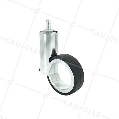 FUTURIST DESIGN CHROME-PLATED CASTOR WITH 8 MM THREADED STEM 65 MM DIAMETER 30 KG MAX LOAD - GRAVITY65TFC8 • Caujolle