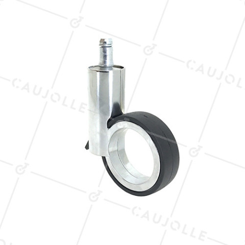 ROULETTE FUTURISTE CHROMÉE À TIGE LISSE DE 11 MM DIAMÈTRE 65 MM CHARGE 30KG - GRAVITY65TLC11 • Caujolle