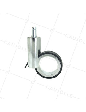 ROULETTE FUTURISTE CHROMÉE À TIGE LISSE DE 11 MM DIAMÈTRE 65 MM CHARGE 30KG - GRAVITY65TLC11