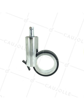 ROULETTE FUTURISTE CHROMÉE À TIGE LISSE DE 11 MM DIAMÈTRE 65 MM CHARGE 30KG - GRAVITY65TLC11