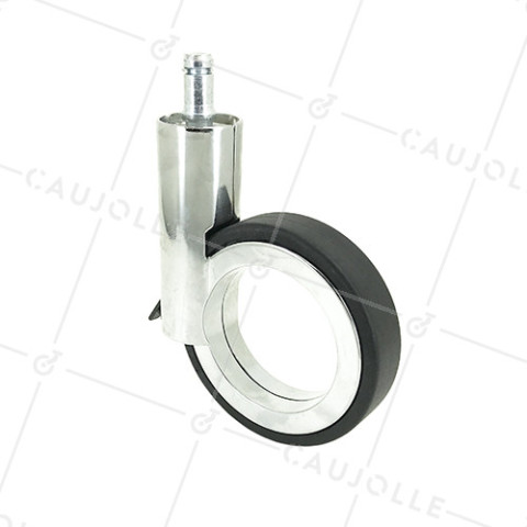 ROULETTE FUTURISTE CHROMÉE À TIGE LISSE DE 11 MM DIAMÈTRE 90 MM CHARGE 35KG - GRAVITY90TLC11 • Caujolle