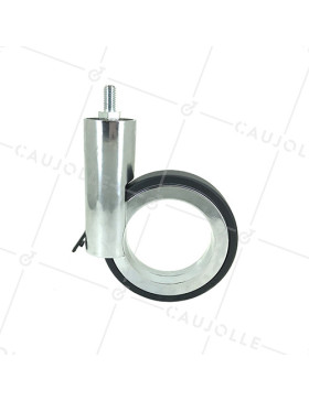 ROULETTE FUTURISTE CHROMÉE À TIGE FILETÉE DE 8 MM DIAMÈTRE 90 MM CHARGE 35KG - GRAVITY90TFC8