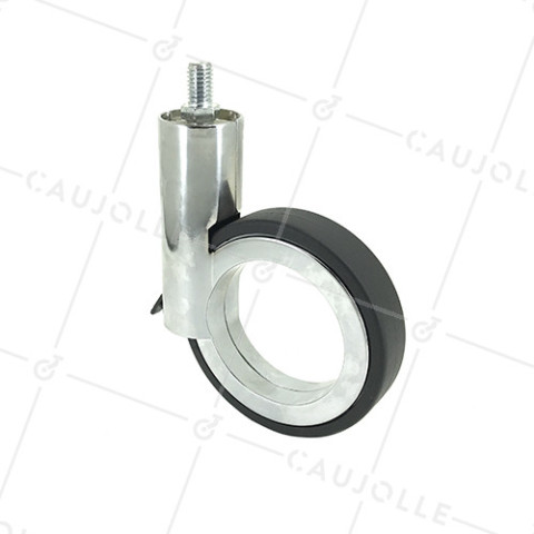 ROULETTE FUTURISTE CHROMÉE À TIGE FILETÉE DE 10 MM DIAMÈTRE 90 MM CHARGE 35KG - GRAVITY90TFC10 • Caujolle