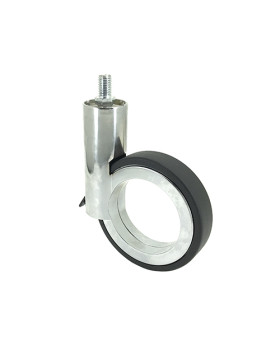 ROULETTE FUTURISTE CHROMÉE À TIGE FILETÉE DE 10 MM DIAMÈTRE 90 MM CHARGE 35KG - GRAVITY90TFC10