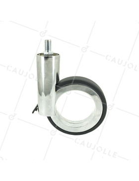 ROULETTE FUTURISTE CHROMÉE À TIGE FILETÉE DE 10 MM DIAMÈTRE 90 MM CHARGE 35KG - GRAVITY90TFC10