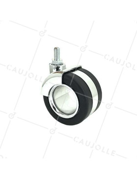 ROULETTE DESIGN POUR MOBILIER À TIGE FILETEE DE 8 MM DIAMÈTRE 65 MM CHARGE 50 KG - BURO65TF8 • Caujolle