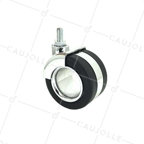 ROULETTE DESIGN POUR MOBILIER À TIGE FILETEE DE 8 MM DIAMÈTRE 65 MM CHARGE 50 KG - BURO65TF8 • Caujolle