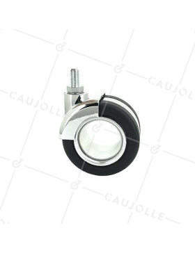 ROULETTE DESIGN POUR MOBILIER À TIGE FILETEE DE 8 MM DIAMÈTRE 65 MM CHARGE 50 KG - BURO65TF8
