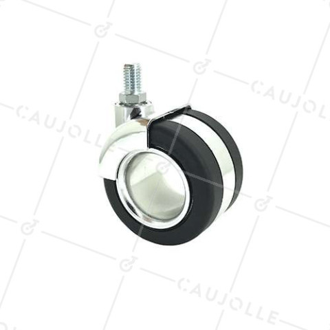 DECORATIVE CASTOR WITH 10 MM THREADED STEM 65 MM DIAMETER 50 KG MAX LOAD - BURO 65TF10 • Caujolle