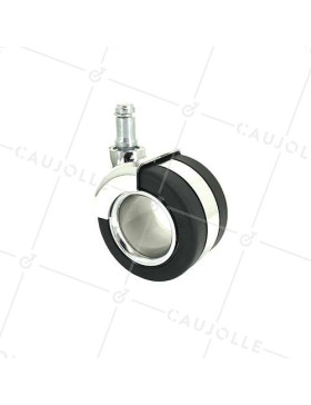 ROULETTE DESIGN POUR CHAISE DE BUREAU À TIGE LISSE DE 11 MM DIAMÈTRE 65 MM CHARGE 50 KG - BURO65TL11 • Caujolle