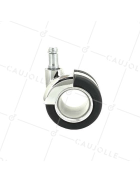 ROULETTE DESIGN POUR CHAISE DE BUREAU À TIGE LISSE DE 11 MM DIAMÈTRE 65 MM CHARGE 50 KG - BURO65TL11