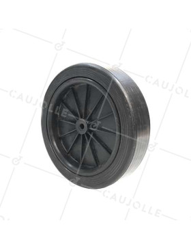 ROUE NOIRE PLASTIQUE DIAMETRE 250 MM CHARGE 30 KG AXE 12 MM - S2011 • Caujolle